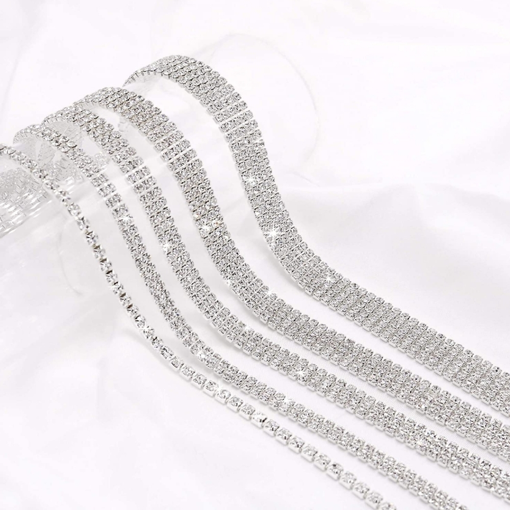 New rhinestone choker set silver